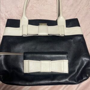 Kate Spade Black and Cream Shoulder Bags Modern Structured Design